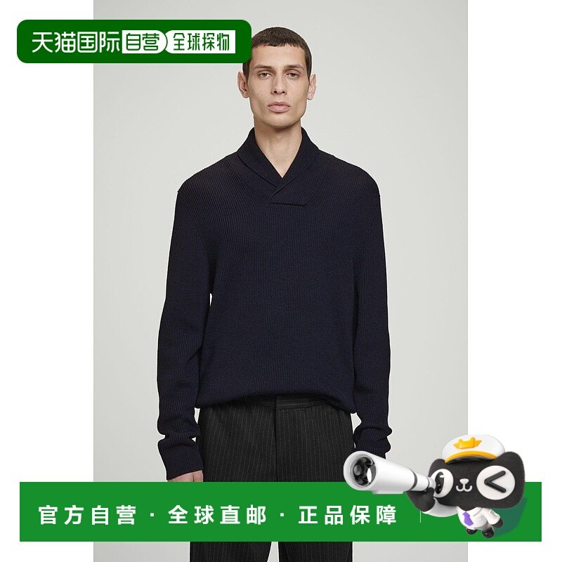 自营欧洲直邮COS 男士海军蓝羊毛毛衣新款开衫