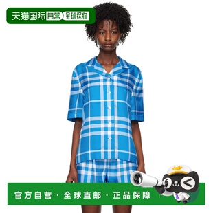 1h可退 香港直邮Burberry 巴宝莉 女士 蓝色 Exaggerated Check