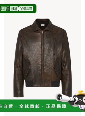 1h可退 香港直邮The Row 男士 Akia 皮革夹克 1070L311 brown棕色