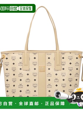 1h可退 香港直邮MCM 女士 米色黑色徽标包包 ZZMWPCSVI01I8