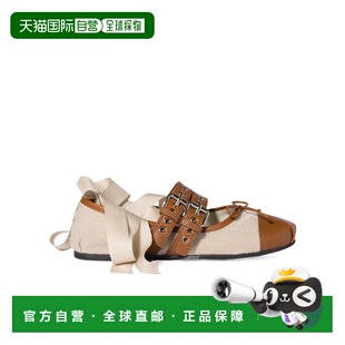 5F608E3ZMKF005单鞋 1h可退 蝴蝶结芭蕾舞鞋 Miu 香港直邮Miu