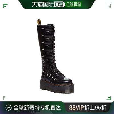 欧洲直邮DR. MARTENS 23年款 1B60 Max系列 女士黑色皮革绑带长筒