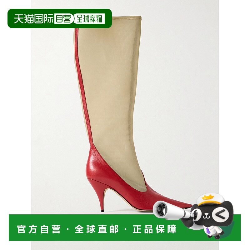 香港直邮The Row 女士 网纱皮质及膝靴子 F1582SL1W20SCR长筒靴