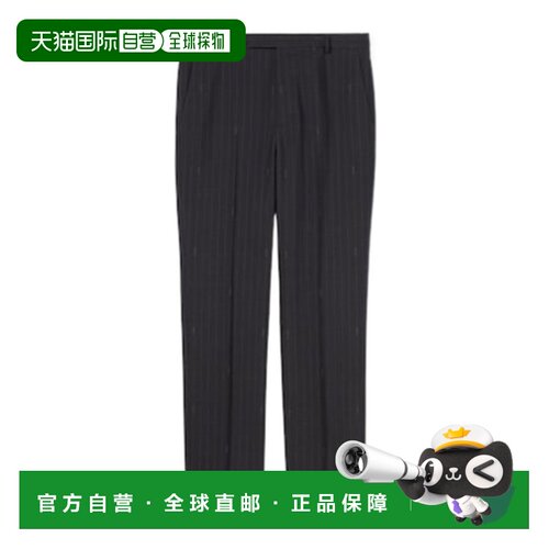 香港直邮Gucci 细条纹羊毛长裤 814299Z7AQF休闲裤直筒裤