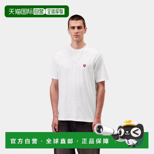 自营欧洲直邮Carhartt WIP Small Heart男士白色棉质心形贴片短袖
