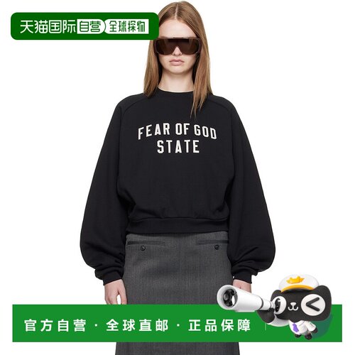 香港直邮Essentials 女士 黑色 Fleece Raglan Crewneck 套头衫 1