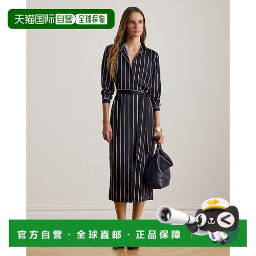 自营欧洲直邮Ralph Lauren拉夫劳伦 女士海军蓝/奶油色/石榴红缎