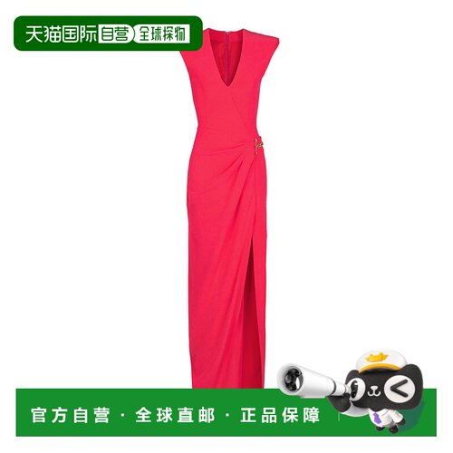 1h可退 香港直邮Balmain 长款绉纱连衣裙 GF1RPB05VB00长裙