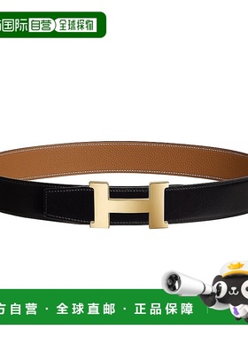 自营1h可退 欧洲直邮Hermes/爱马仕 男女通用黑色黄棕色小牛皮金3