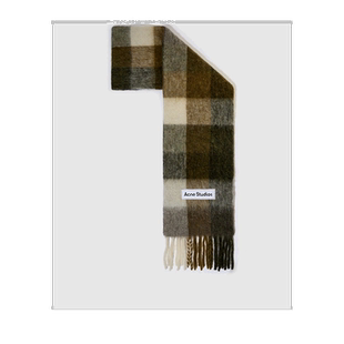 香港直邮Acne Studios 格纹图案围巾 CA0084羊毛格子马海毛 正品