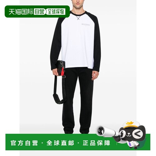 1h可退 香港直邮BALMAIN 男士T恤 DH0EK055GE07GAB AW2025 黑色 C