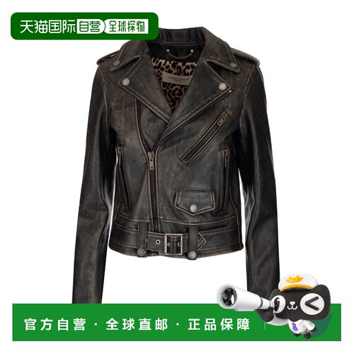 1h可退 Golden Goose Deluxe Brand 仿旧效果拉链皮夹克 GWP00848