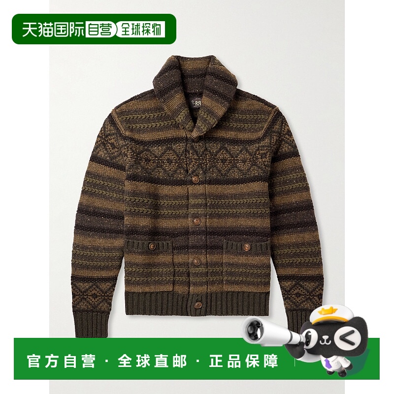 1h可退 香港直邮RRL 拉夫 劳伦RRL 男士 青果领羊毛棉混纺针织开