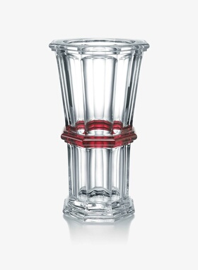 欧洲直邮Baccarat巴卡拉 Harcourt 1841红色水晶八角形轮廓花瓶