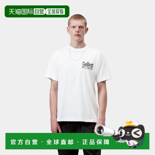 自营欧洲直邮Carhartt WIP Formidable男士白色棉质印花短袖T恤