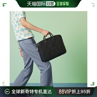 古驰 欧洲直邮GUCCI 级双G公文包 99新未使用 男士