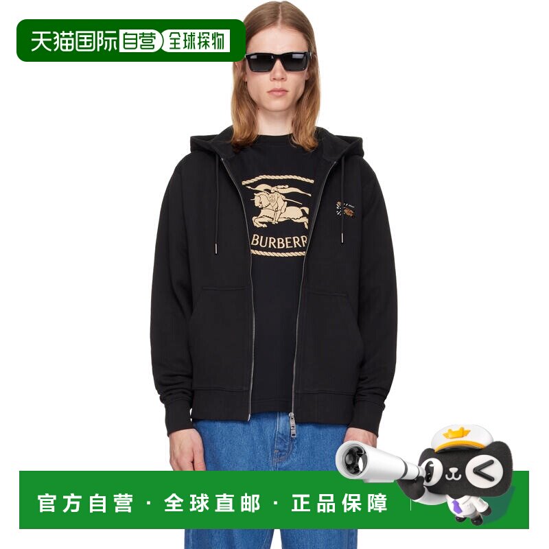 1h可退 香港直邮Burberry 巴宝莉 男士 黑色 EKD 连帽衫 8130195A