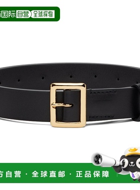 1h可退 香港直邮AURALEE 男士 黑色 Square Buckle 腰带 A00B06RP