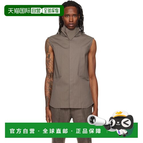 香港直邮rick owens 瑞克 欧文斯 男士 灰色 Tower SL 衬衫 RR02F