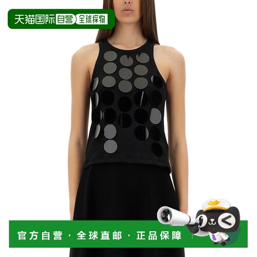 1h可退 欧洲直邮MSGM 女士T恤 3842MDT8125712099 SS2025 黑色