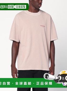 香港直邮Represent 男士 mauve 造旧棉质带LogoT恤 OCM41114DCO32