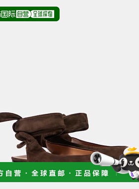 1h可退 香港直邮The Attico 女士 Cloe 绒面革露跟平底鞋单鞋