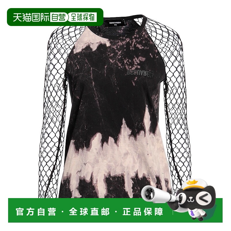 1h可退 香港直邮Dsquared2 二次方 女士 T恤 black黑色 舒适时尚