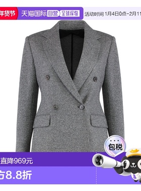 1h可退 香港直邮MaxMara 麦斯玛拉 女士 双排扣针织西装外套 BOSH