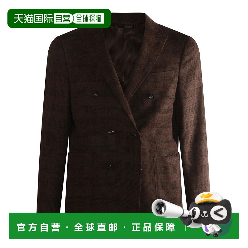 1h可退 香港直邮Canali 康钠丽 男士 棕色羊毛西装外套 L24478CF0