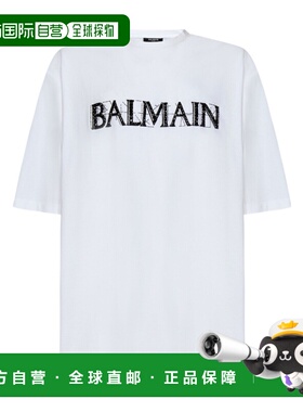 香港直邮Balmain 徽标短袖T恤 AH0EG015PB74