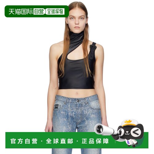 1h可退 香港直邮versace 范思哲 女士 Couture 黑色 Cropped 上装
