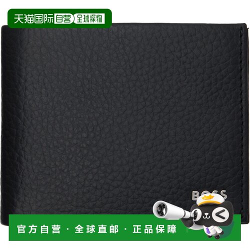 香港直邮BOSS 波士 男士 黑色 Logo Lettering 钱包