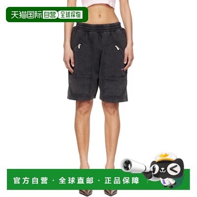 1h可退 香港直邮off-white 女士 黑色 Bookish Big Pkt Cargo 短