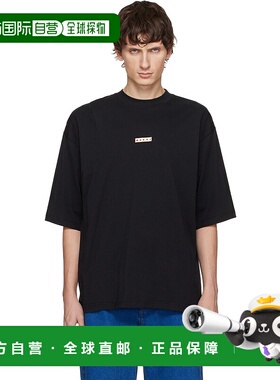 1h可退 香港直邮Marni 玛尼 男士 黑色徽标 T 恤 HUMU0223X6UTCZ5