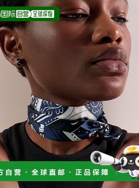 自营1h可退 欧洲直邮Hermes爱马仕 Twilly女士海军蓝条纹几何图案