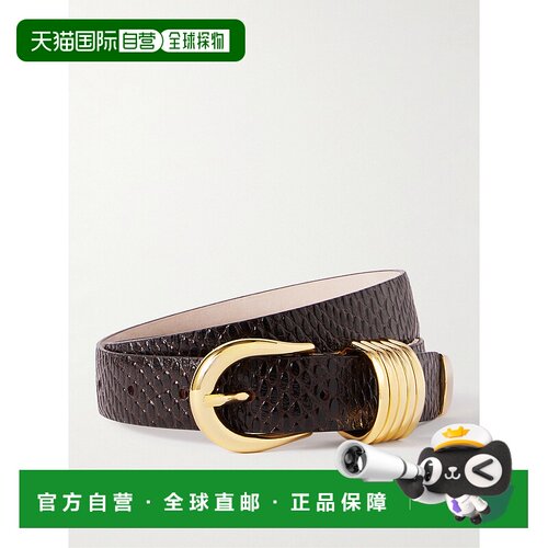 香港直邮Tom Ford 汤姆 福特 女士 Hollyhock Viper 蛇纹皮带腰带