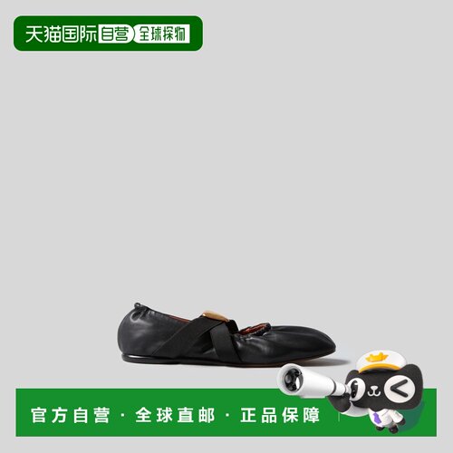 自营欧洲直邮Claudie Pierlot 女士黑色皮革心形装饰芭蕾平底鞋