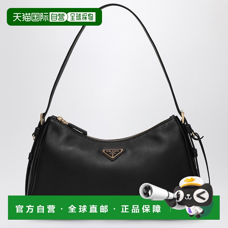 香港直邮Prada 普拉达 女士 AIMeE 中号黑色皮革包包 1BC229LVM2C