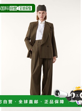自营欧洲直邮Loro Piana 女士暗绿色初剪羊毛西服