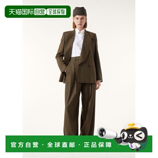 自营欧洲直邮Loro Piana 女士暗绿色初剪羊毛西装西服外套