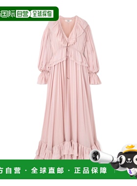 1h可退 香港直邮Chloe 荷叶边礼服裙 CH25URO97329