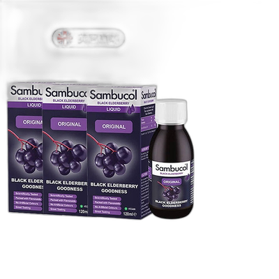 欧洲直邮英国Sambucol善倍康原味黑接骨木糖浆抵抗力免疫支持膳食