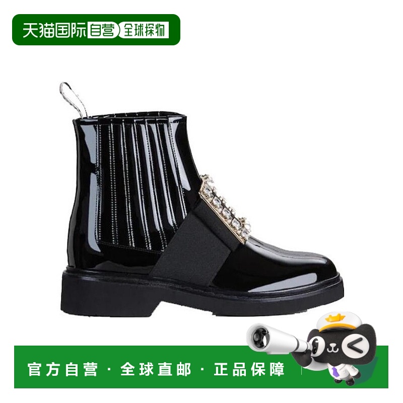 香港直邮Roger Vivier 黑色水钻扣切尔西及踝靴子 RVW54825210D1P