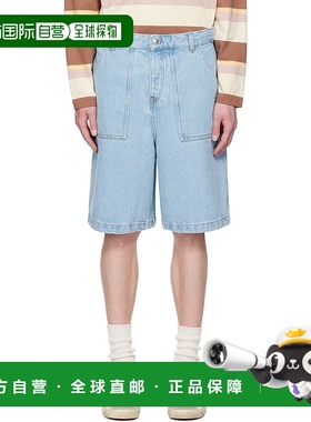 香港直邮MAISON KITSUNE 男士 蓝色 Workwear 牛仔短裤 OM01403WD