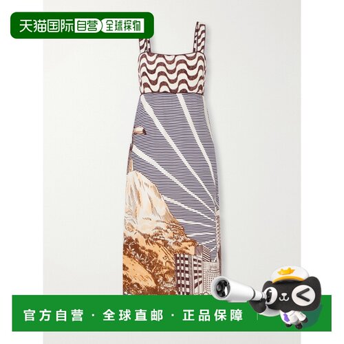 香港直邮FARM RIO 女士 Carioca Scarves 混合咖啡色印花薄纱中长