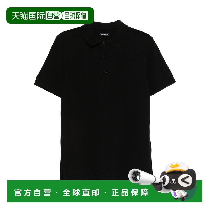 香港直邮Tom Ford 汤姆 福特 男士 and Polos T恤黑色POLO衫 JPS0