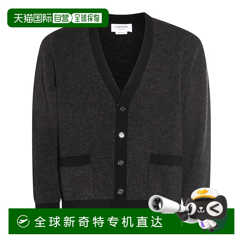 1h可退 香港直邮Thom Browne 汤姆 布朗 男士 紐扣 V 領開襟衫 MK