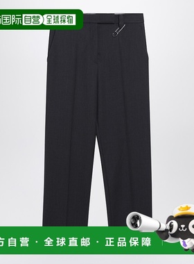 1h可退 香港直邮Prada 普拉达 女士 煤炭黑灰色羊毛裤子 P267JOOO