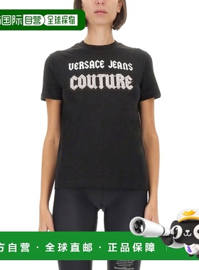 1h可退 香港直邮versace 范思哲 女士 带LogoT恤 77HAHC02CJ01C89