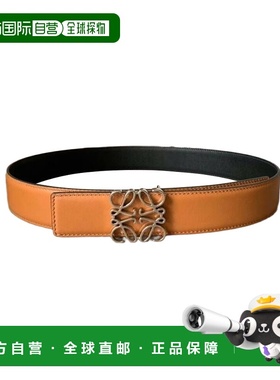 1h可退 香港直邮LOEWE/罗意威光滑牛皮革Anagram双面双色徽标金扣